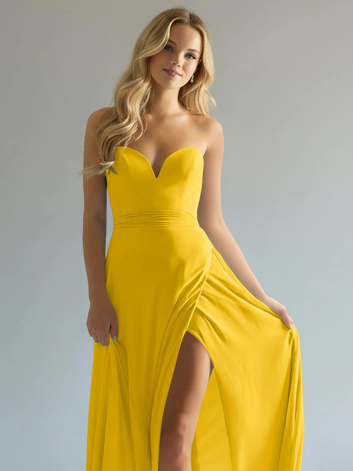 Sweetheart Bridesmaid Dress with Slit 