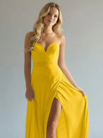 Sweetheart Bridesmaid Dress with Slit 