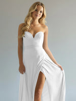 Sweetheart Bridesmaid Dress with Slit 