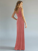 Velvet Bridesmaid Dress with Slit 