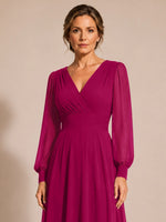Chiffon Mother of the Bride Dress with Long Sleeves 