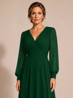 Chiffon Mother of the Bride Dress with Long Sleeves 