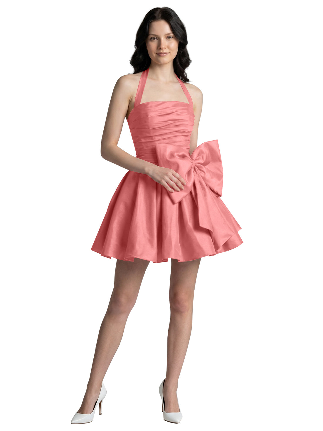 Halter Oversized Bow Mini Dress 