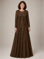 A-line Mother of the Bride Dress with Lace 