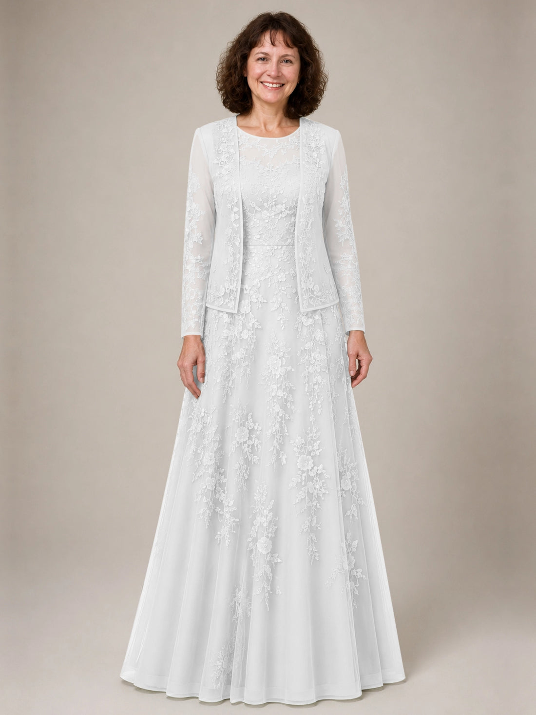 A-line Mother of the Bride Dress with Lace 