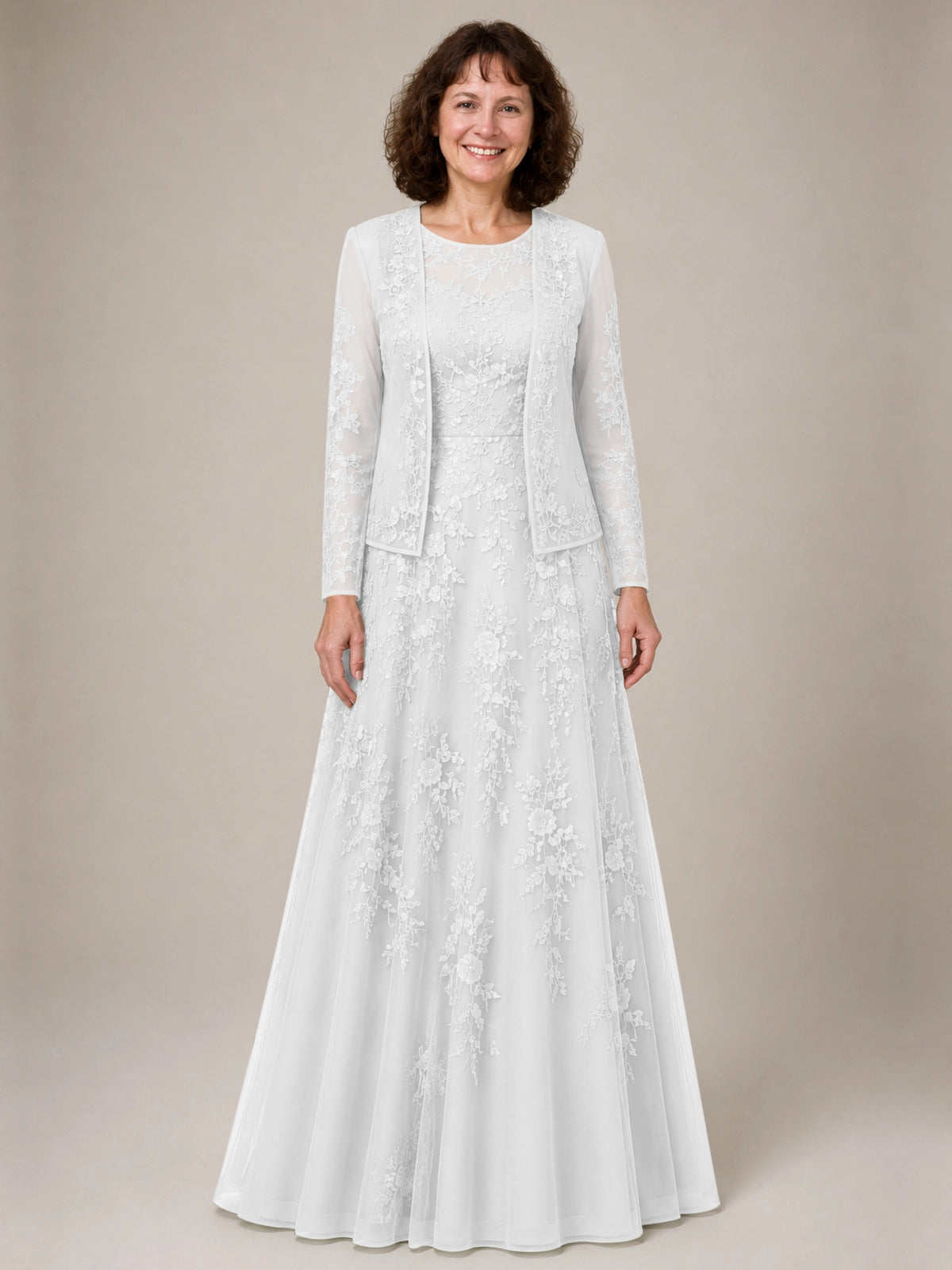 A-line Mother of the Bride Dress with Lace 