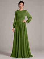 Chiffon Mother of the Bride Dress with Jewel Neckline 