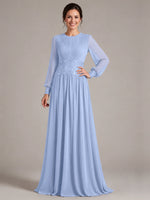 Chiffon Mother of the Bride Dress with Jewel Neckline 