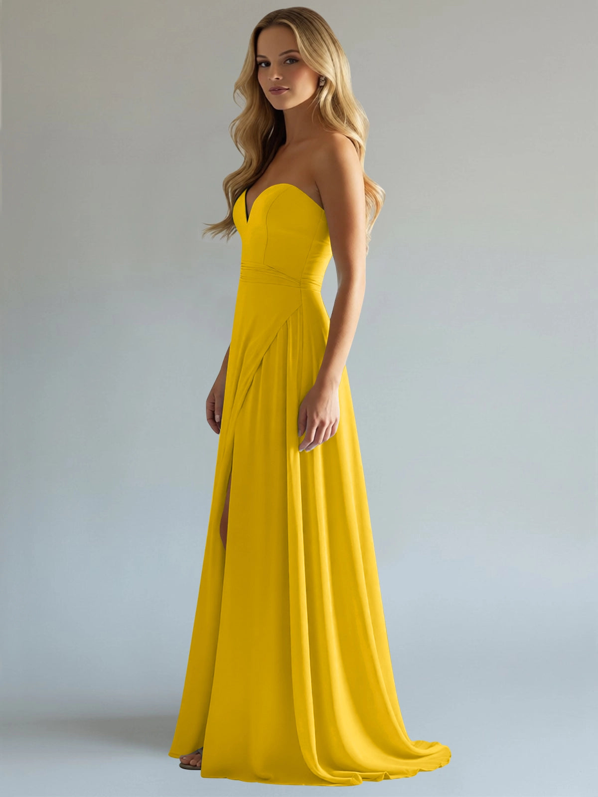 Sweetheart Bridesmaid Dress with Slit 
