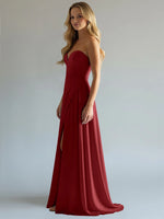 Sweetheart Bridesmaid Dress with Slit 