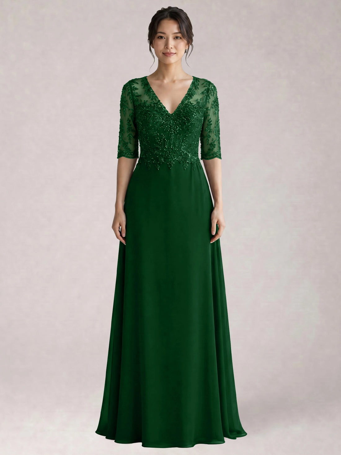 Lace Mother of the Bride Dress with Half Sleeves