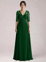 Lace Mother of the Bride Dress with Half Sleeves