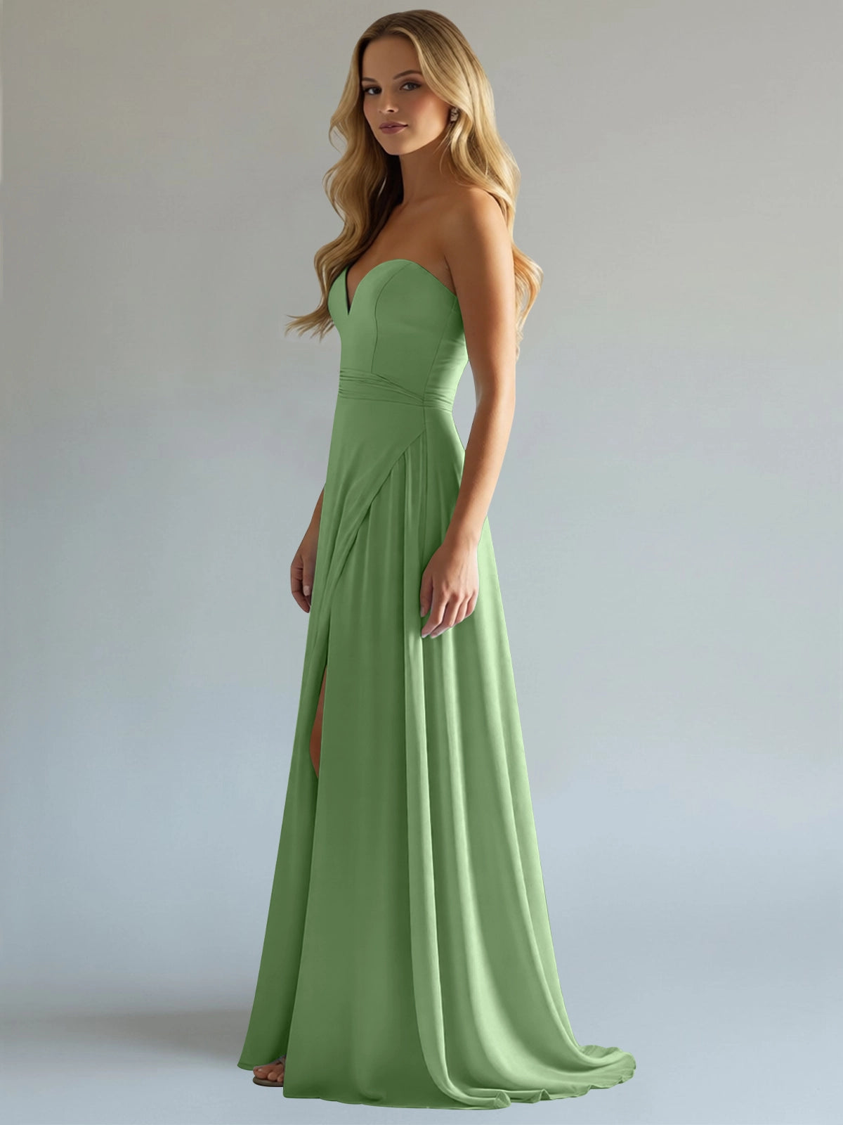 Sweetheart Bridesmaid Dress with Slit 