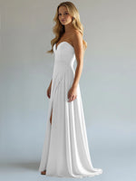 Sweetheart Bridesmaid Dress with Slit 