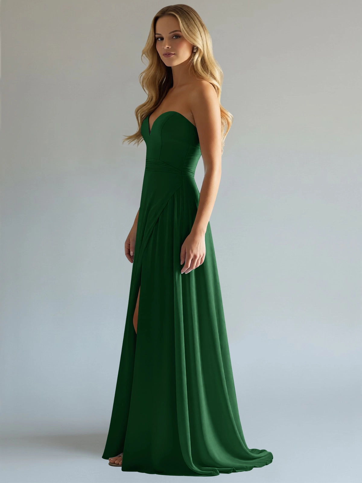 Sweetheart Bridesmaid Dress with Slit 