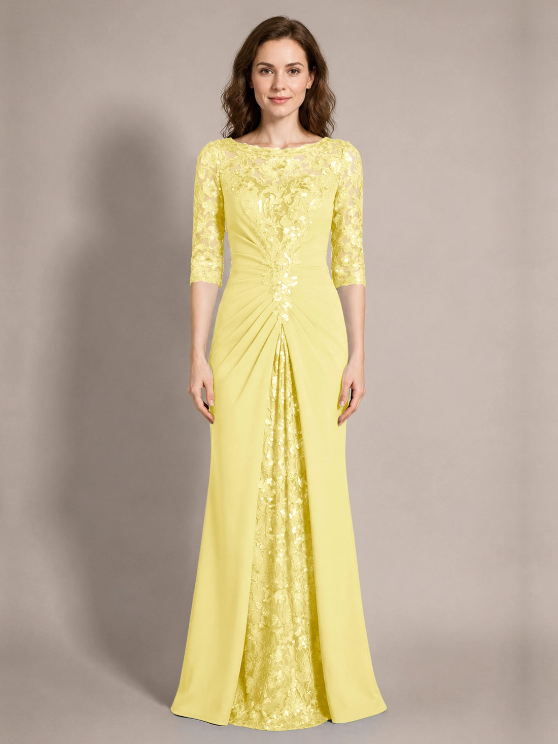 Lace Mother of the Bride Dress with Applique 