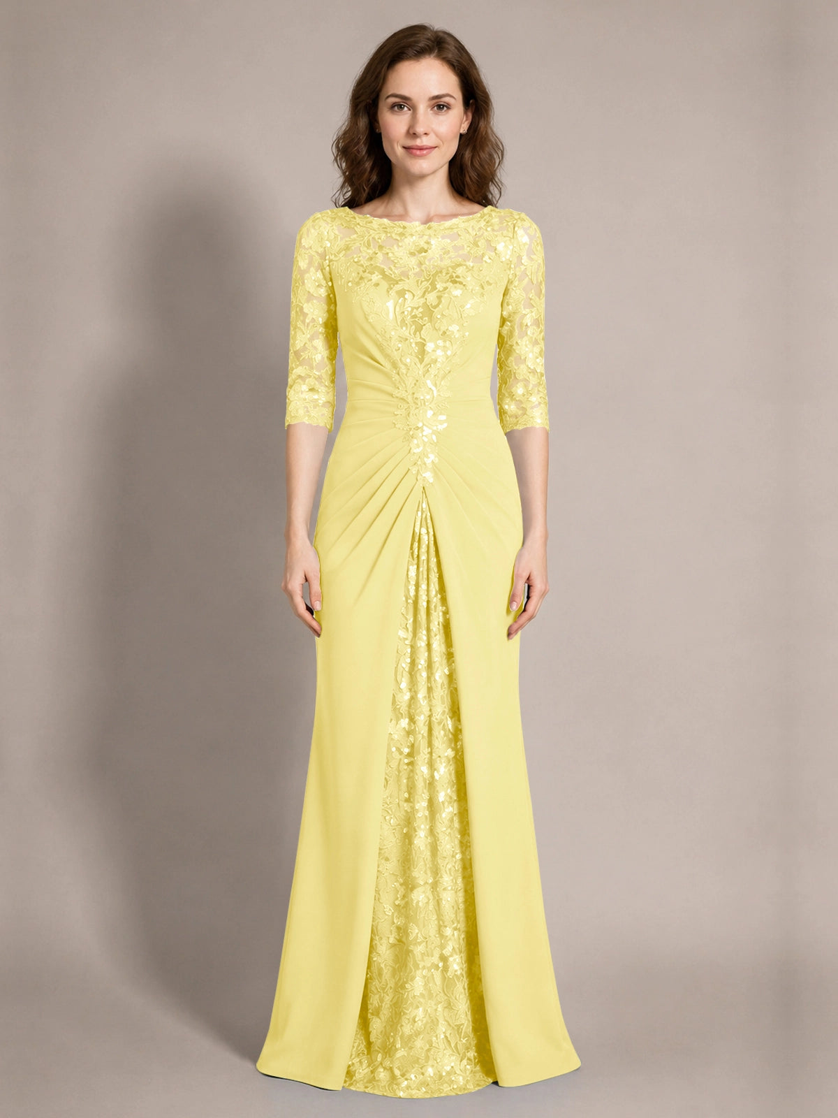 Lace Mother of the Bride Dress with Applique 