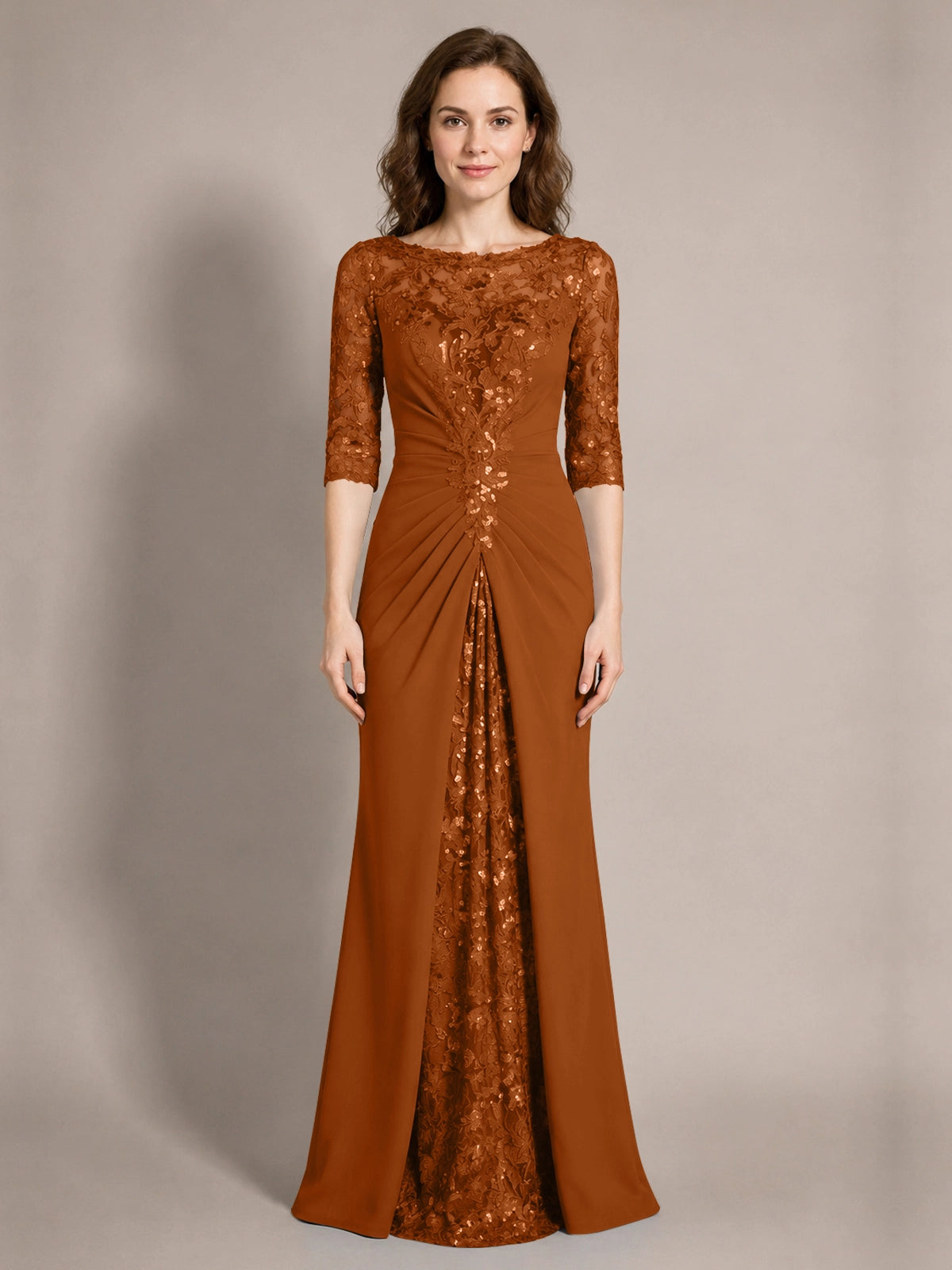 Lace Mother of the Bride Dress with Applique 