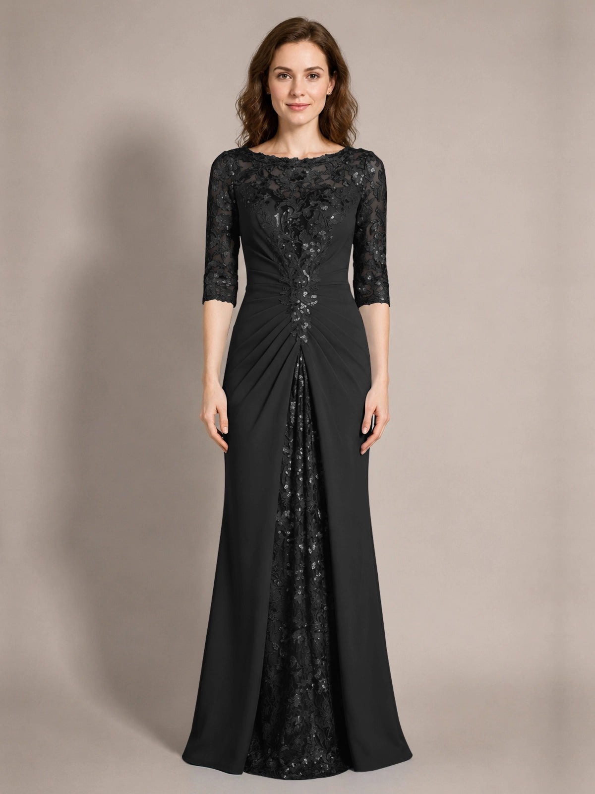 Lace Mother of the Bride Dress with Applique 