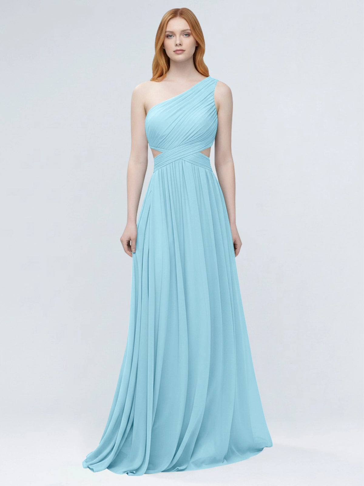 One-Shoulder Side Cut-Out Bridesmaid Dress 