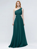 One-Shoulder Side Cut-Out Bridesmaid Dress 