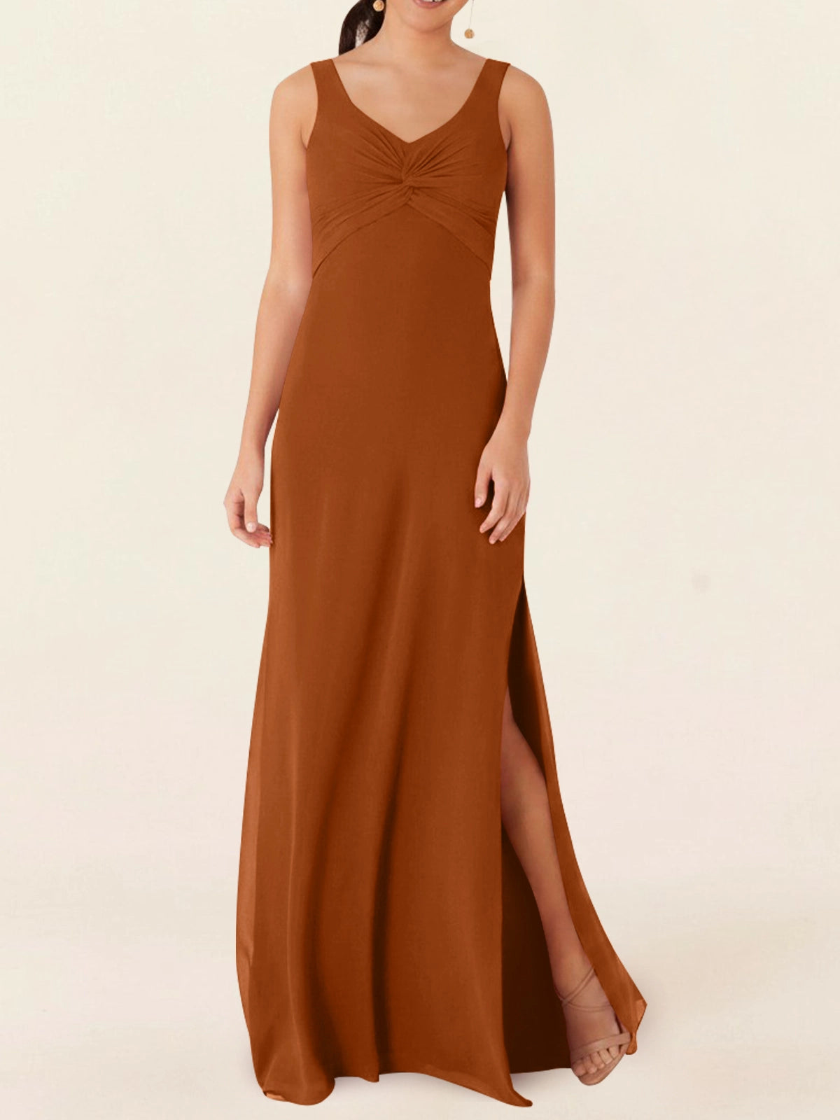 Chiffon Bridesmaid Dress with Slit 