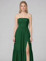 Strapless Bridesmaid Dress with Slit 