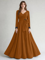 Stretch Satin Mother of the Bride Dress with Crystal