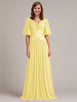 Cowl Neck Mother of the Bride Dress with Applique 
