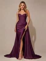 Silk-like Prom Dress with Appliques