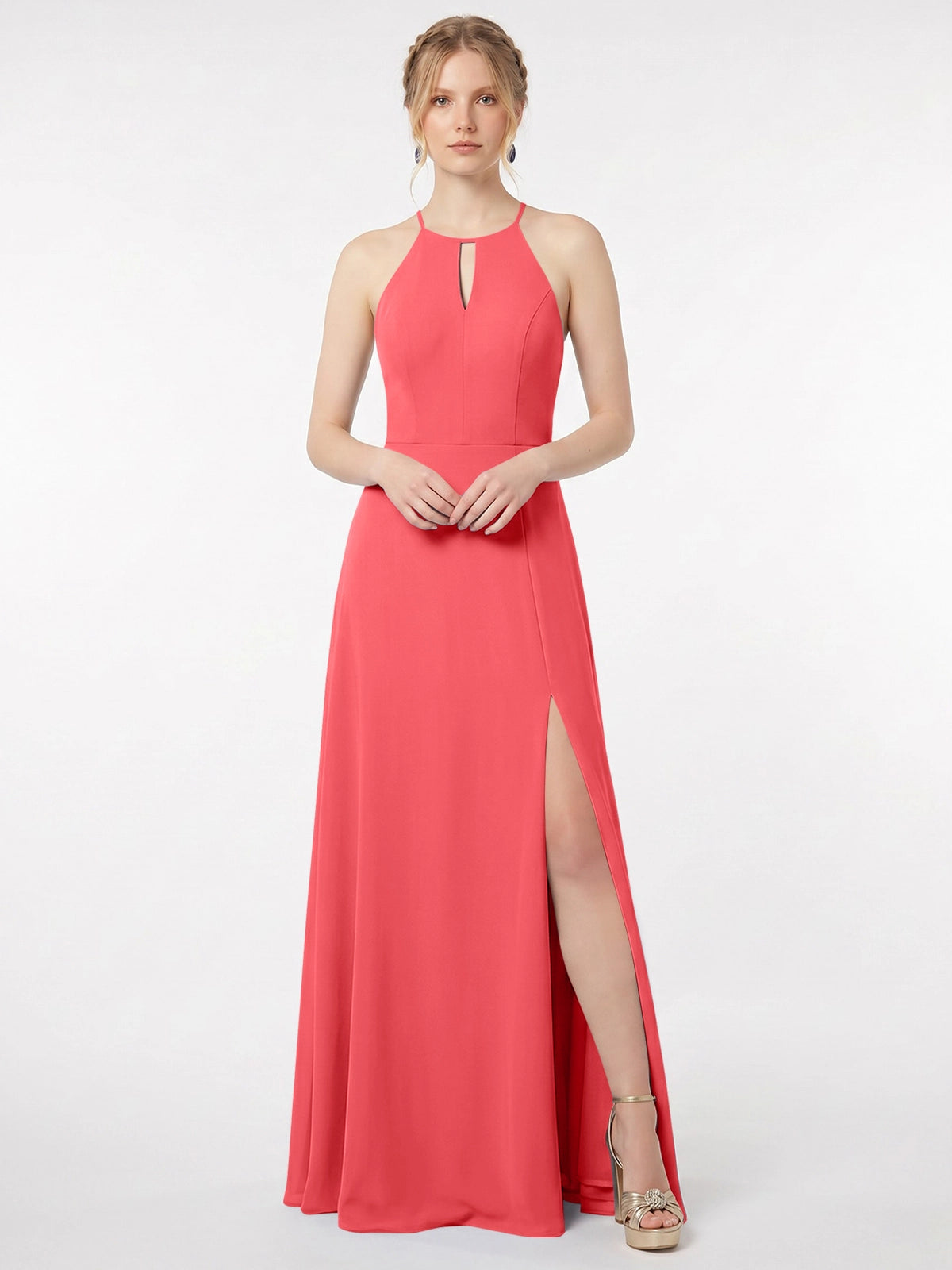 Chiffon Bridesmaid Dress with Halter 