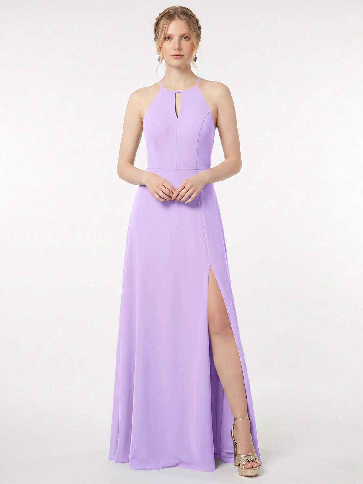 Chiffon Bridesmaid Dress with Halter 