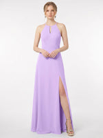 Chiffon Bridesmaid Dress with Halter 