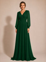 Chiffon Mother of the Bride Dress with Long Sleeves 