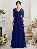 Lace Mother of the Bride Dress with Half Sleeves