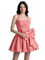 Halter Oversized Bow Mini Dress 