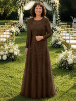 A-line Mother of the Bride Dress with Lace 