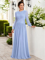 Chiffon Mother of the Bride Dress with Jewel Neckline 