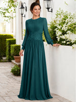 Chiffon Mother of the Bride Dress with Jewel Neckline 