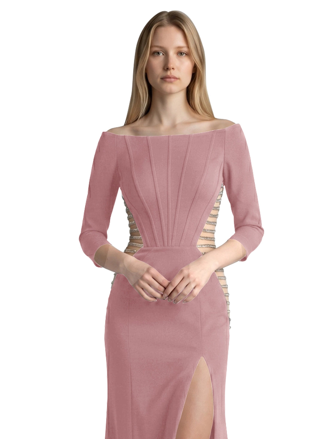 Side Cutout Slit Prom Dress 