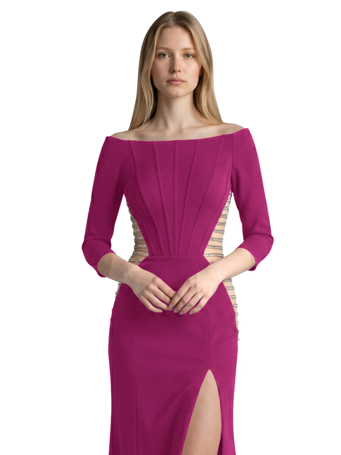 Side Cutout Slit Prom Dress 