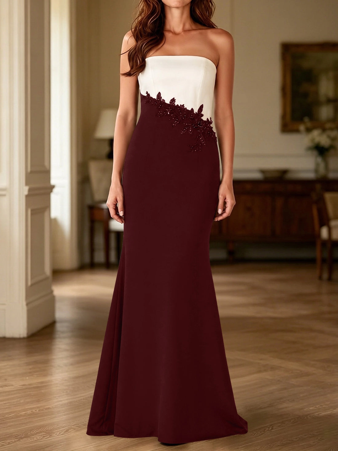 Trumpet Mother of the Bride Dress with Appliques