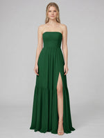 Strapless Bridesmaid Dress with Slit 