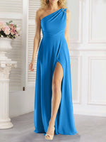 One-Shoulder Bridesmaid Dress with Slit