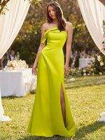 Satin Bow Accent Bridesmaid Dress 