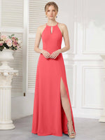 Chiffon Bridesmaid Dress with Halter 