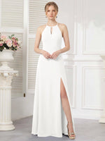 Chiffon Bridesmaid Dress with Halter 