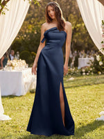 Satin Bow Accent Bridesmaid Dress 