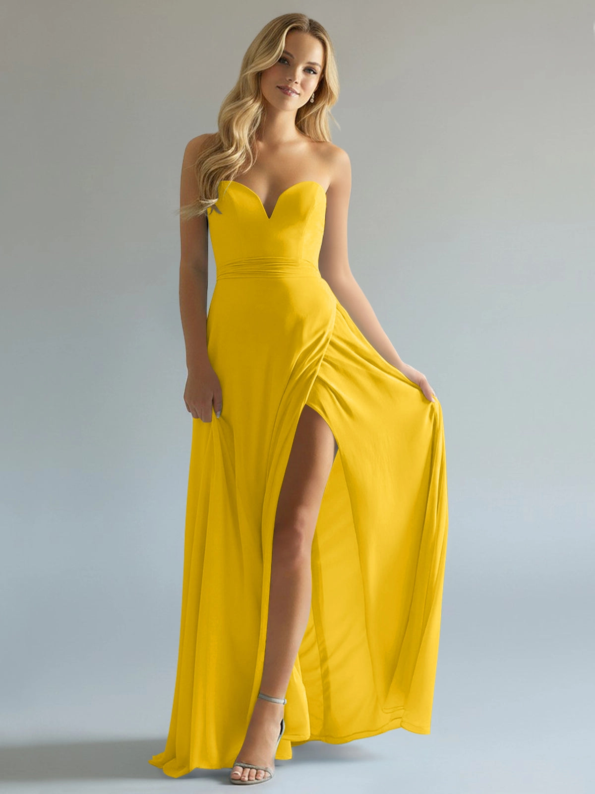 Sweetheart Bridesmaid Dress with Slit 