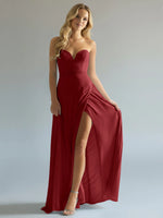 Sweetheart Bridesmaid Dress with Slit 
